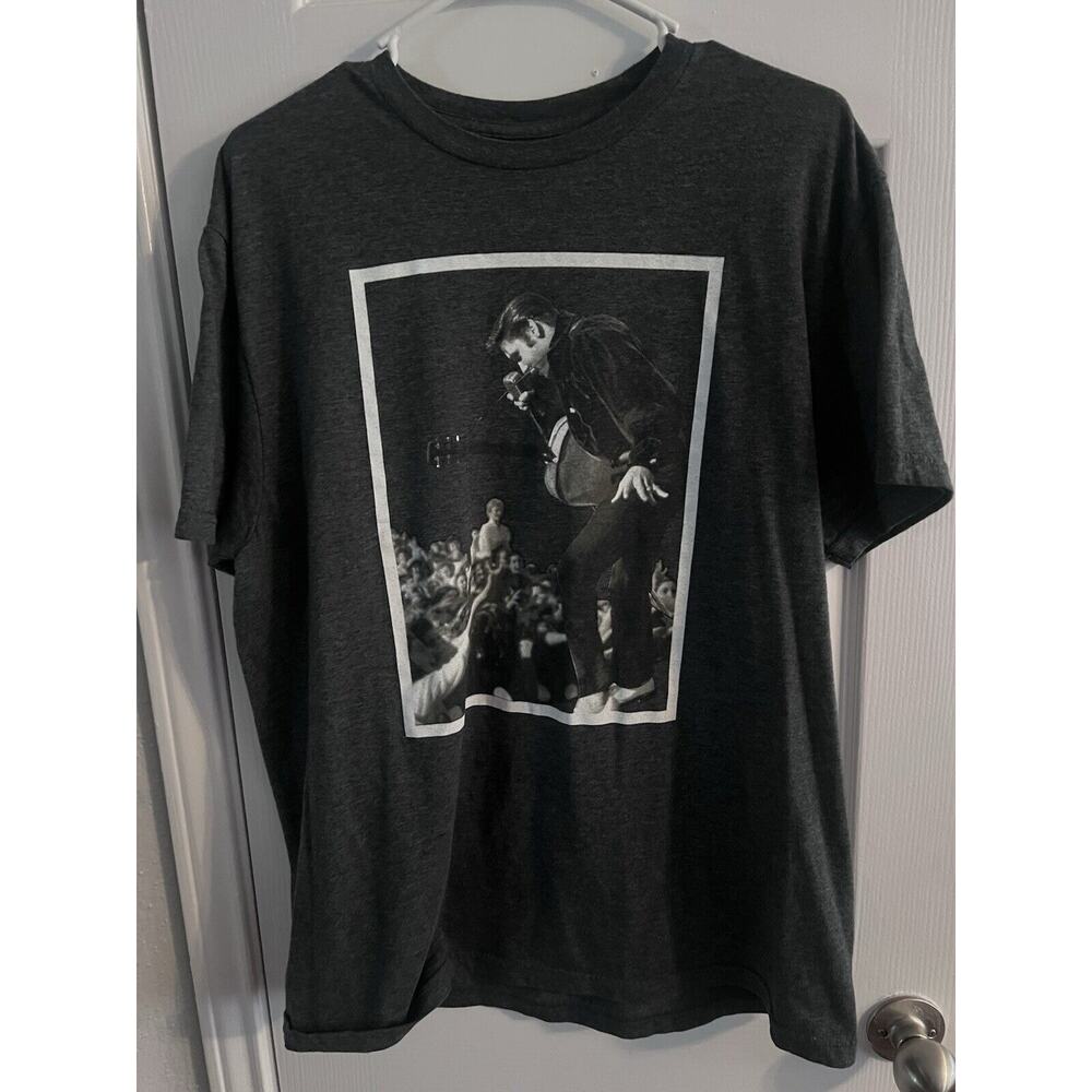 Vintage Elvis Presley Graceland T Shirt Single Stitch All Over Print size Large